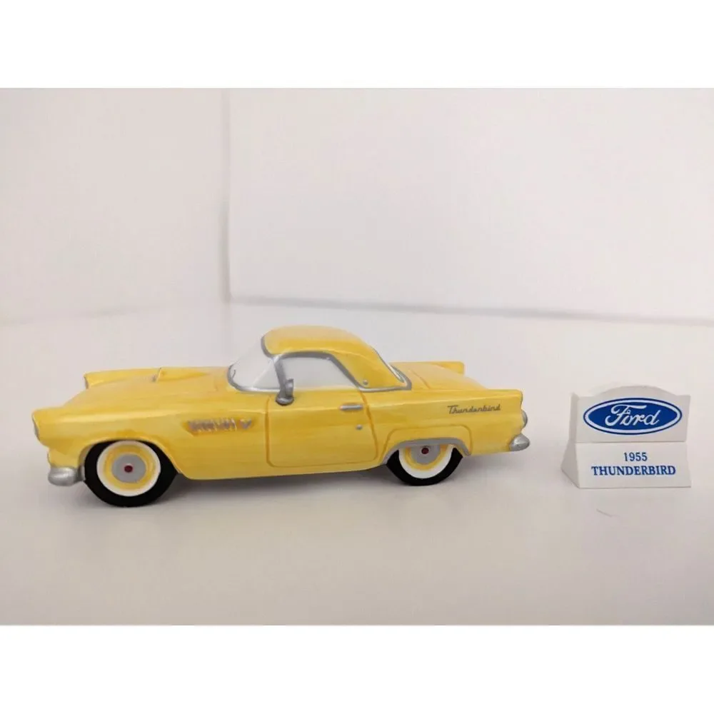Dept 56 Snow Village 1955 Ford Thunderbird With Sign‎ Yellow 54950